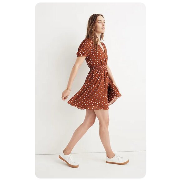 Madewell Rust Polka Dot Dress - Picture 1 of 9